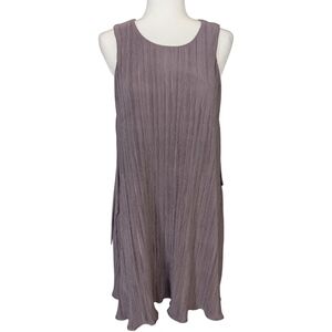 GF Collection Purple Micro-Pleated Sleeveless Mini Dress Size Small